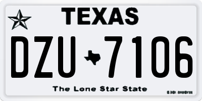 TX license plate DZU7106