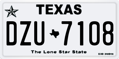 TX license plate DZU7108