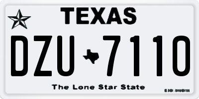 TX license plate DZU7110