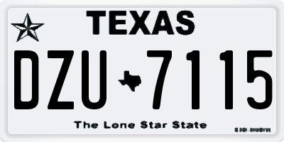 TX license plate DZU7115