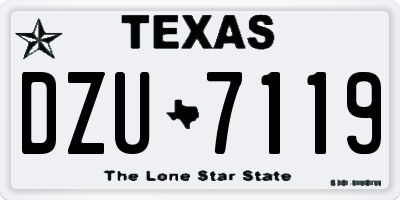 TX license plate DZU7119