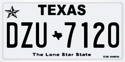 TX license plate DZU7120