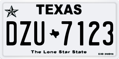 TX license plate DZU7123