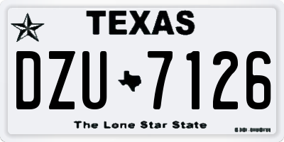 TX license plate DZU7126
