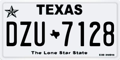 TX license plate DZU7128