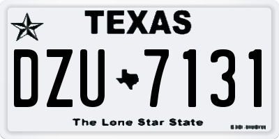 TX license plate DZU7131