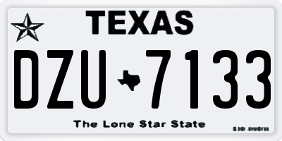 TX license plate DZU7133