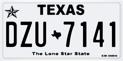 TX license plate DZU7141