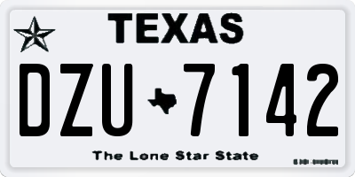 TX license plate DZU7142
