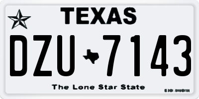 TX license plate DZU7143