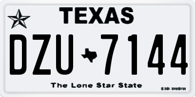 TX license plate DZU7144
