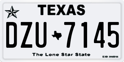 TX license plate DZU7145