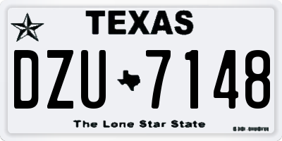 TX license plate DZU7148