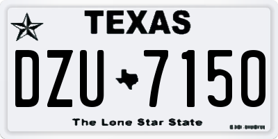TX license plate DZU7150