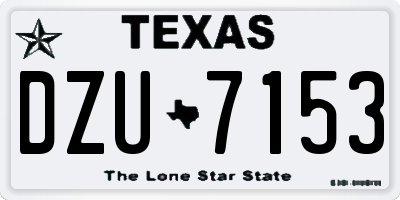 TX license plate DZU7153