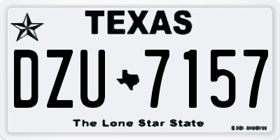 TX license plate DZU7157