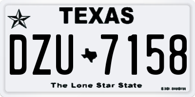 TX license plate DZU7158