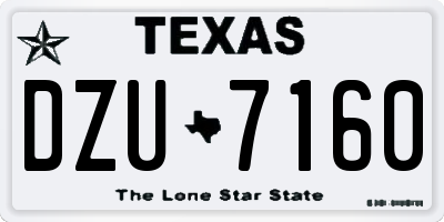 TX license plate DZU7160