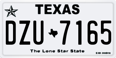 TX license plate DZU7165