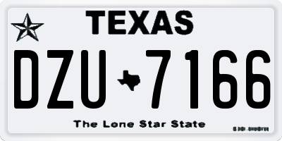TX license plate DZU7166