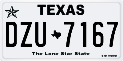 TX license plate DZU7167
