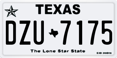 TX license plate DZU7175
