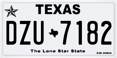 TX license plate DZU7182