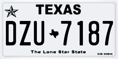 TX license plate DZU7187