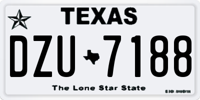 TX license plate DZU7188