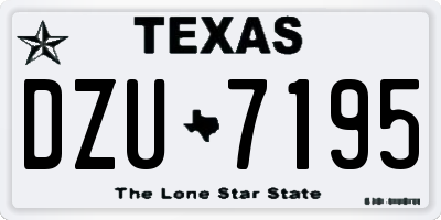 TX license plate DZU7195