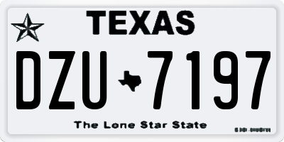 TX license plate DZU7197