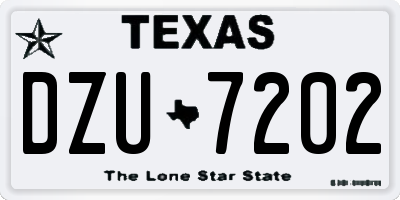 TX license plate DZU7202