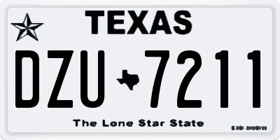 TX license plate DZU7211