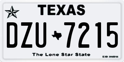 TX license plate DZU7215