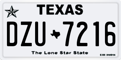 TX license plate DZU7216