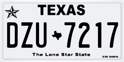 TX license plate DZU7217