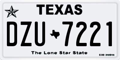TX license plate DZU7221
