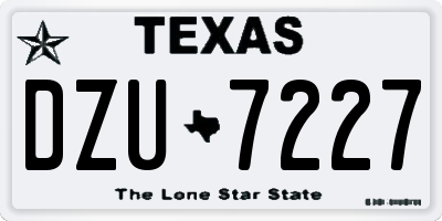 TX license plate DZU7227