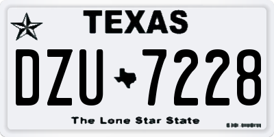 TX license plate DZU7228