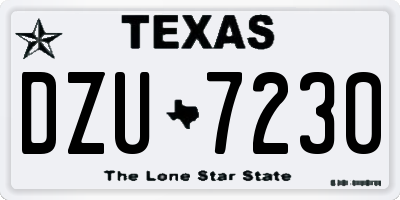 TX license plate DZU7230