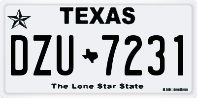 TX license plate DZU7231