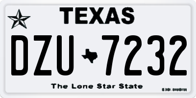 TX license plate DZU7232