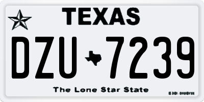 TX license plate DZU7239