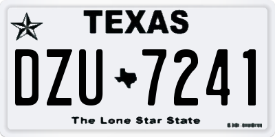 TX license plate DZU7241