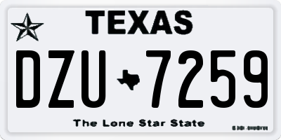 TX license plate DZU7259