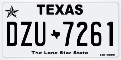 TX license plate DZU7261