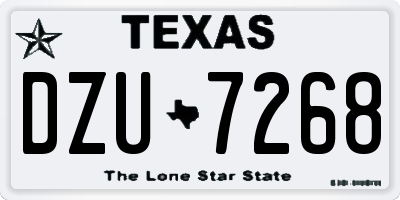 TX license plate DZU7268