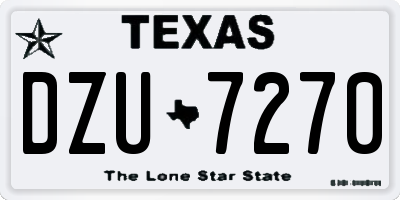 TX license plate DZU7270
