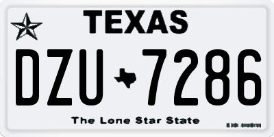 TX license plate DZU7286