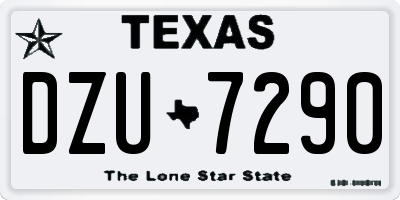 TX license plate DZU7290